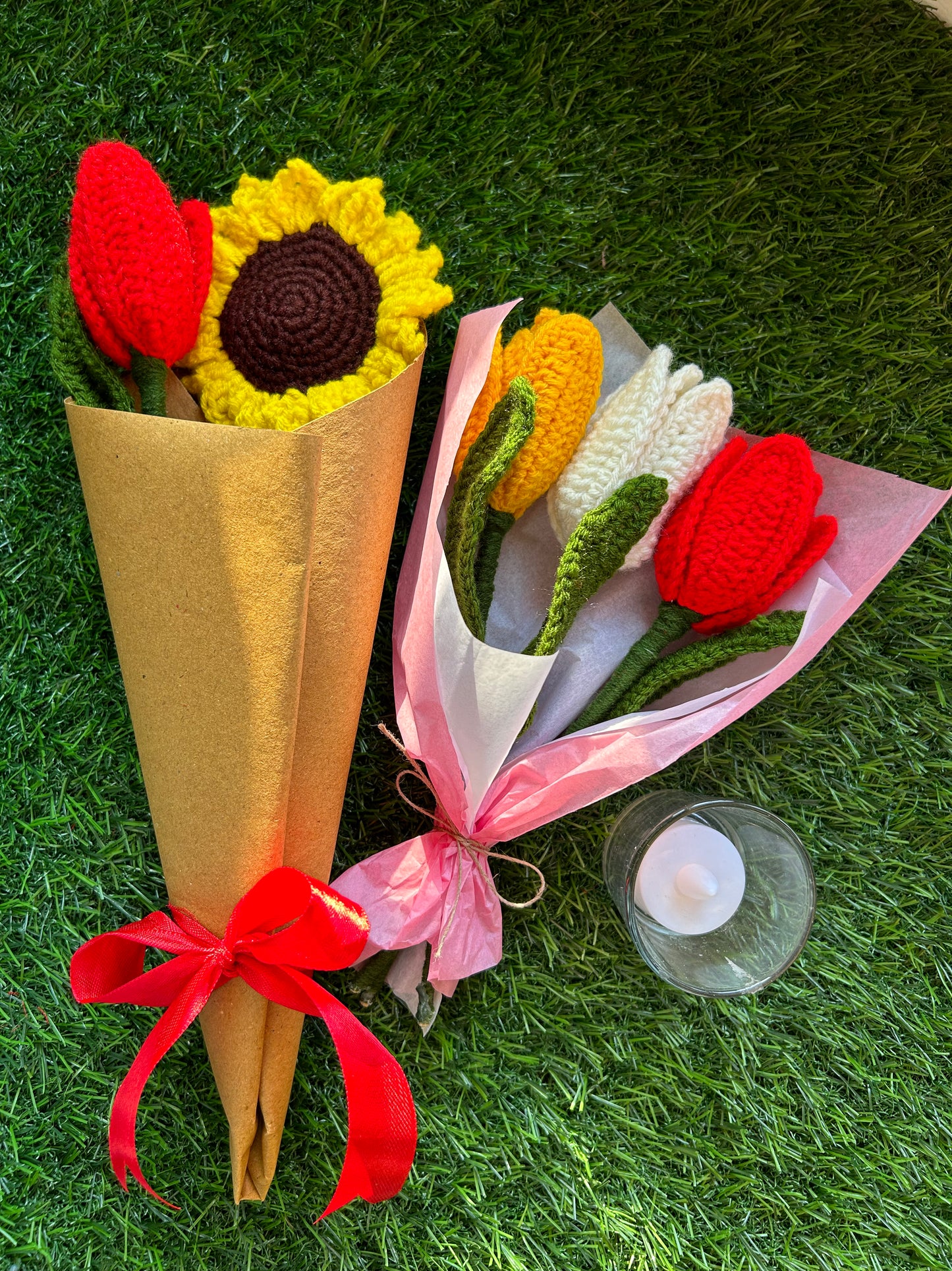 Sunflower and Tulip Bouquets