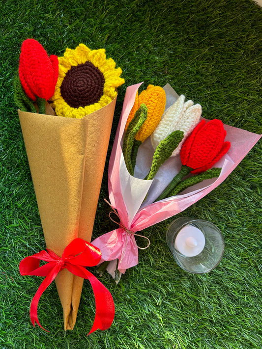 Sunflower and Tulip Bouquets