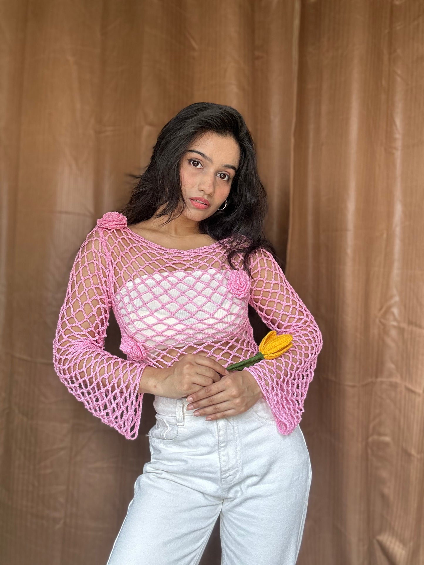 Pink Mesh Top