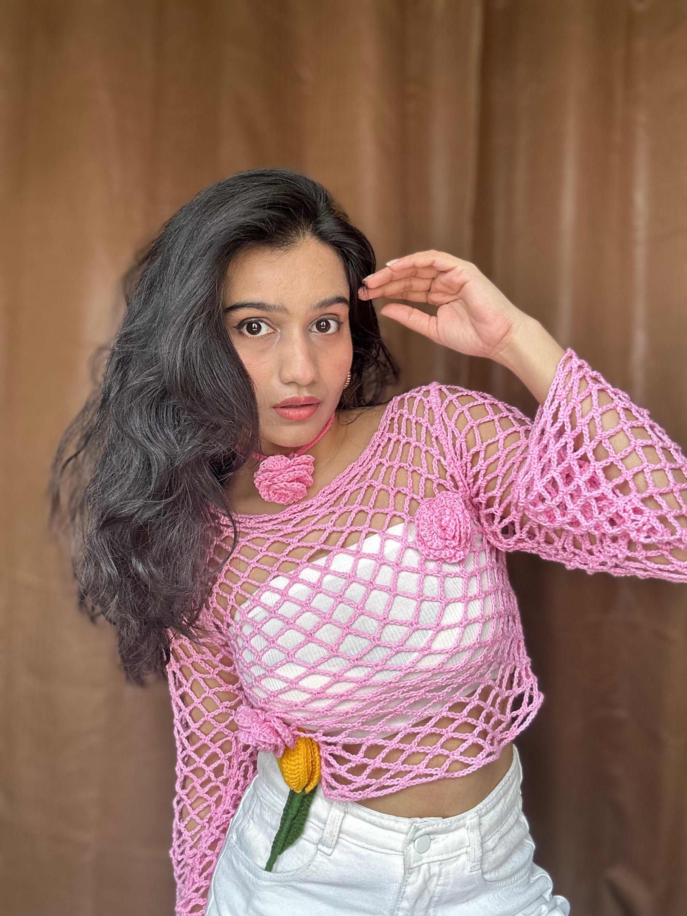Pink Mesh Top